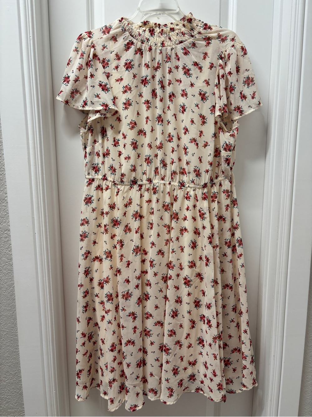 torrid Cream Dress with Red Floral Print